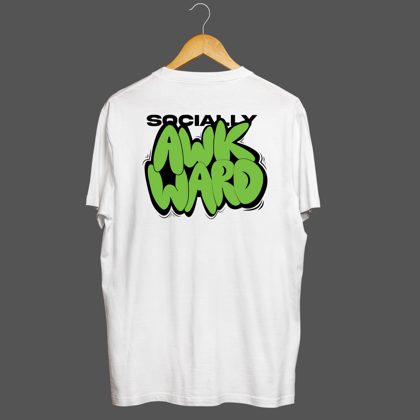 awkward printed plus size men t-shirt white