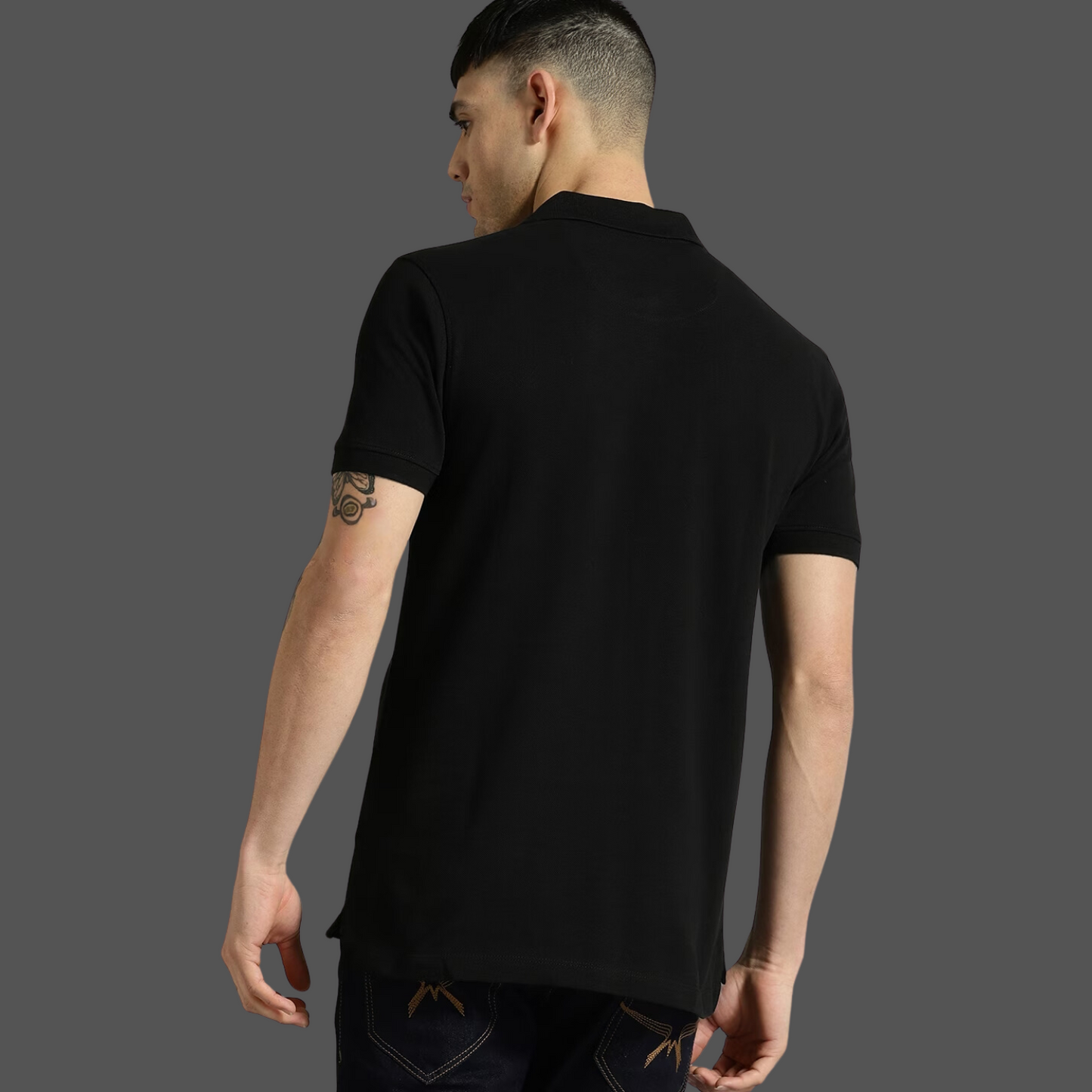 Basic Black Polo T-shirt collar polo men