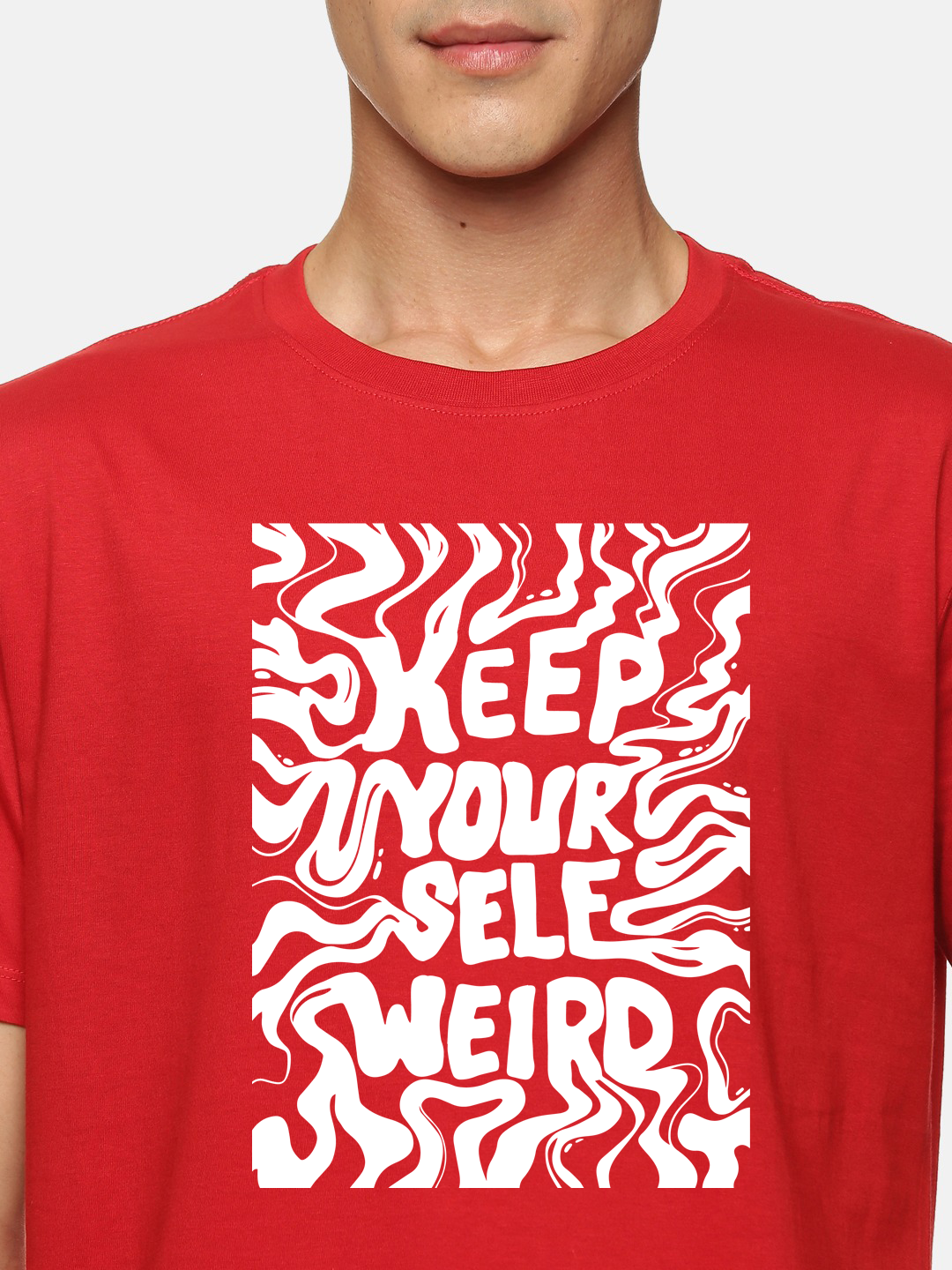 men red printed t-shirt qwirky plus size fashion